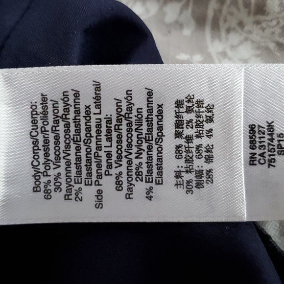 DKNY-Navy sleeveless dress: Size 6. Black&Navy weave pattern. - Picture 6 of 6